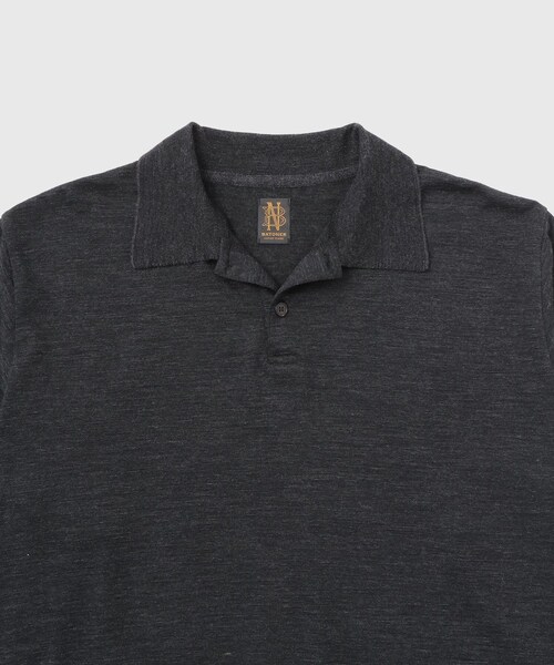 ADAM ET ROPE'(アダムエロペ)の「【BATONER for WILD LIFE TAILOR】WOOL 天竺LS ニットポロ(ポロシャツ・メンズ・ブラック系・2/3/4)」の11枚目の写真