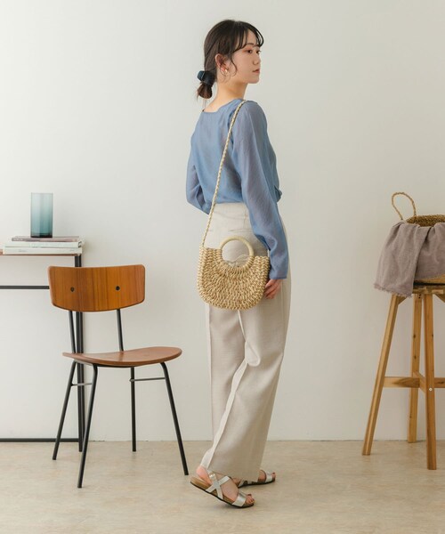 RODE SKO（ロデスコ）の「ミニラウンドハンドルカゴバッグ（かごバッグ・レディース・GRAY MIX/BEIGE MIX/NATURAL・one）」の21枚目の写真