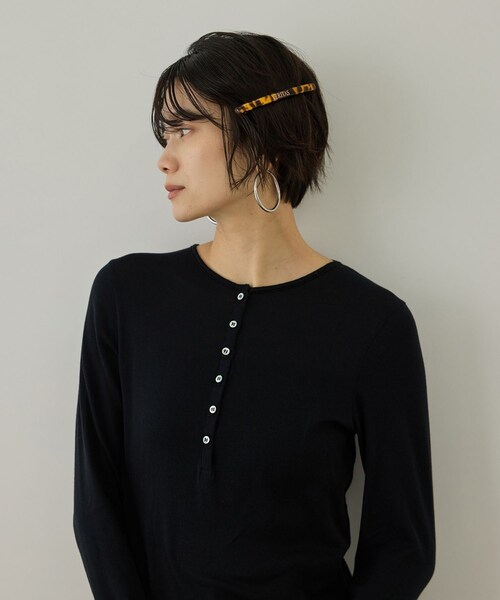 ADAM ET ROPE'（アダムエロペ）の「【J'aDoRe・店舗限定】【MALUS /マリュス】Inscription barette L（バレッタ/ヘアクリップ・レディース・ブラウン・F）」の12枚目の写真