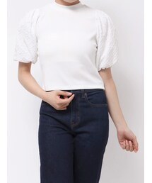 MURUA（ムルーア）の「テレコドッキングジャガードトップス（Tシャツ/カットソー）」