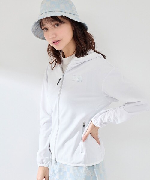 ROPE'（ロペ）の「【UV】【吸水速乾】エコカノコ配色使い長袖パーカー（パーカー・レディース・ブラック/ホワイト/ライトグリーン・L/M/S）」の17枚目の写真