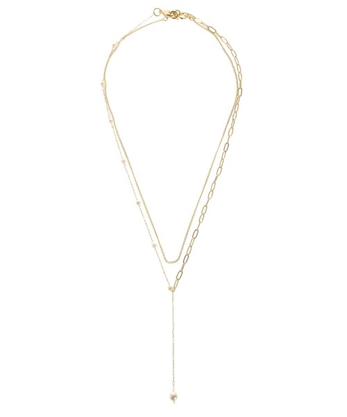 MERCURYDUO（マーキュリーデュオ）の「3WAY2連パールチェーンネックレス（ネックレス・レディース・シルバー/ゴールド・F）」の2枚目の写真