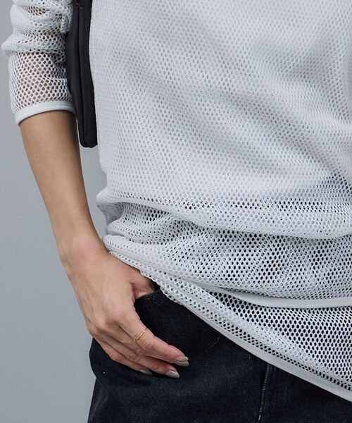 ADAM ET ROPE'（アダムエロペ）の「【IRONING（アイロニング）】mesh tank top（タンクトップ・レディース・ホワイト・F）」の12枚目の写真