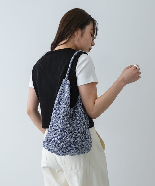 SENSE OF PLACE by URBAN RESEARCH（センスオブプレイスバイアーバンリサーチ）の「メタリックヤーンバッグ（かごバッグ・レディース・SILVER/NAVY/BROWN/MIX・One）」の12枚目の写真