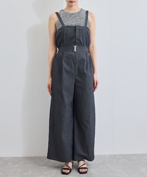 VIS（ビス）の「ベルト付きベアサロペット（サロペット/オーバーオール・レディース・ブラック系/ブルー・F）」の13枚目の写真