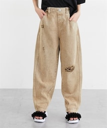 ダメージ加工カーブデニムパンツ（女の子）