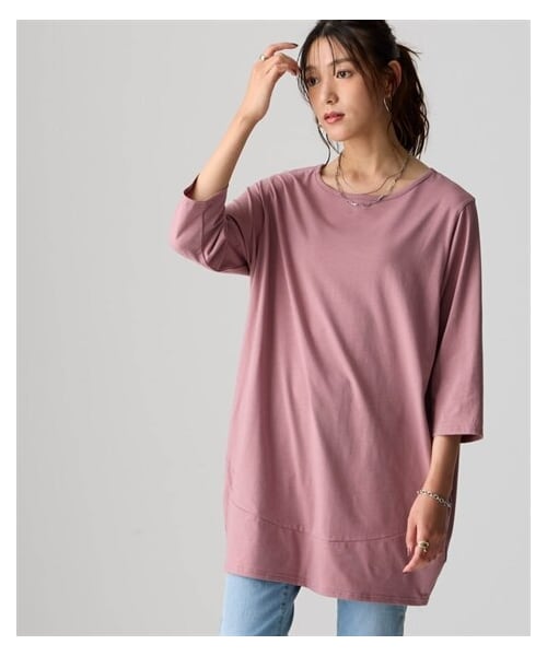 nissen（ニッセン）の「吸水速乾コクーンゆるシルエットカットソーチュニック（選べる3袖丈）（チュニック・レディース・黒/チャコールグレー/セージグリーン/ベイクドピンク/スモーキーブルー・S~M相当/L~LL相当/3L~4L相当/5L~6L相当）」の15枚目の写真