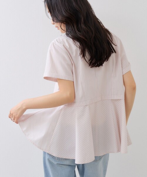 VIS(ビス)の「ペプラム切替キャップスリーブシャツ(シャツ/ブラウス・レディース・ネイビー/サックス/ピンク・F)」の16枚目の写真