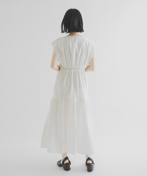 THE GOODLAND MARKET（ザグッドランドマーケット）の「FANAKA　ギャザードレス（ワンピース・レディース・NAVY/WHITE・Free）」の6枚目の写真