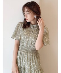 dazzlin | バックリボンプリントワンピース(ワンピース)