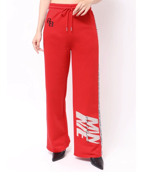 GYDA（ジェイダ）の「Disney/GYDA leopard ストレートパンツ（スウェットパンツ・レディース・オフホワイト/ブラック/レッド・F）」の6枚目の写真