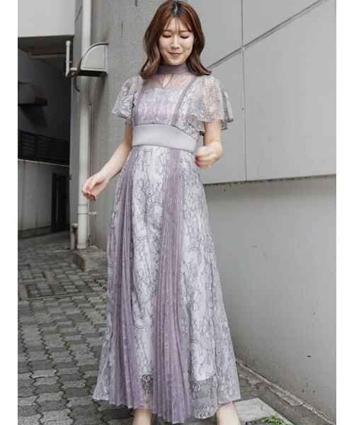 MERCURYDUO（マーキュリーデュオ）の「レースプリーツスイッチングドレス（ドレス・レディース・アイボリー/ラベンダー・S/M）」の21枚目の写真