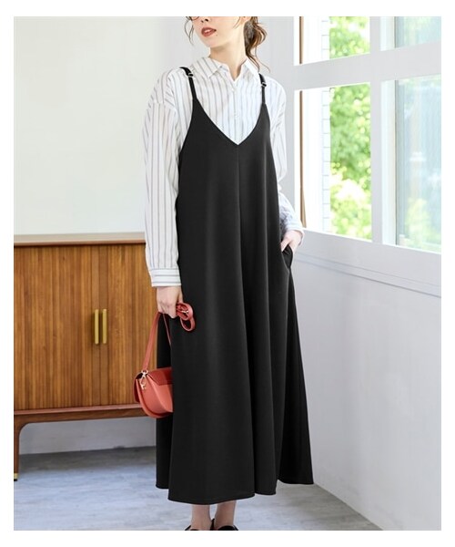 nissen（ニッセン）の「＜大きいサイズ＞ ロングキャミワンピース（ワンピース・レディース・黒/モカ/ダークグリーン・L/LL/3L/4L/5L/6L/8L/10L）」の9枚目の写真