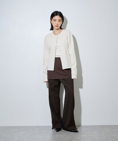 ADAM ET ROPE'(アダムエロペ)の「【サステナブル】サイドベンツスラックス/セットアップ対応(スラックス・レディース・ブラック/ダークブラウン・36/38)」の8枚目の写真