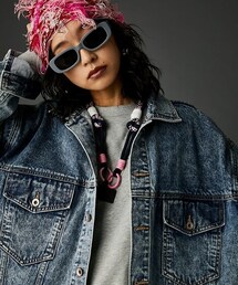 nissen | 綿100％ビッグシルエットデニムジャケット GEVS.（大きいサイズ対応）(ジャケット/アウター)