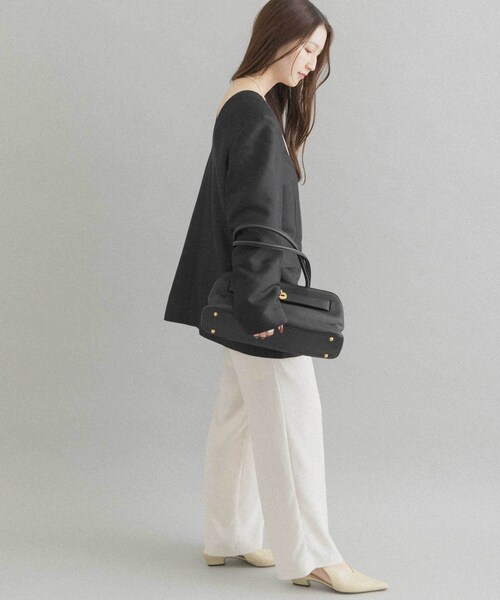 URBAN RESEARCH ROSSO（アーバンリサーチロッソ）の「UNiPH　シルクウールツイルプルオーバー（シャツ/ブラウス・レディース・ブラック・1）」の7枚目の写真