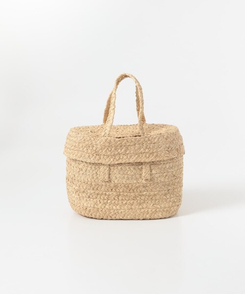 かぐれ（カグレ）の「『別注』アフリカンスクエア×かぐれ　ラフィアブレードかご 蓋付き（かごバッグ・レディース・NAT・Free）」の9枚目の写真