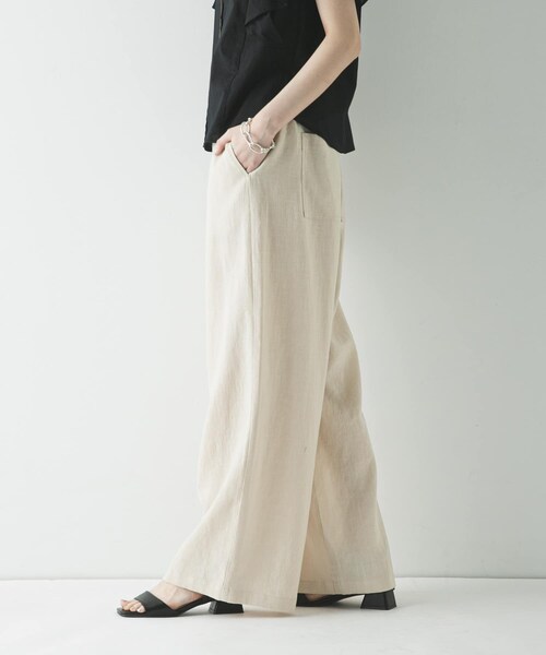 URBAN RESEARCH(アーバンリサーチ)の「ラミーレーヨンイージーパンツ(その他パンツ・レディース・BEIGE/BLACK・36/38)」の3枚目の写真