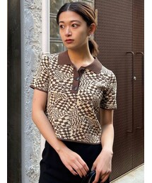 EMODA | コンパクトジャガードシャツニット(ポロシャツ)