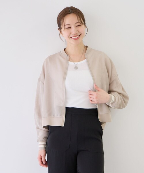 Jayro(ジャイロ)の「【セットアップ可】ラインメッシュブルゾン(ブルゾン・レディース・ブラック/ベージュ・M)」の18枚目の写真