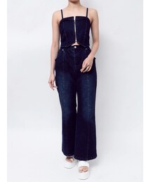 CALNAMUR | BACK RIBBON DENIM ALL IN ONE(つなぎ/オールインワン)