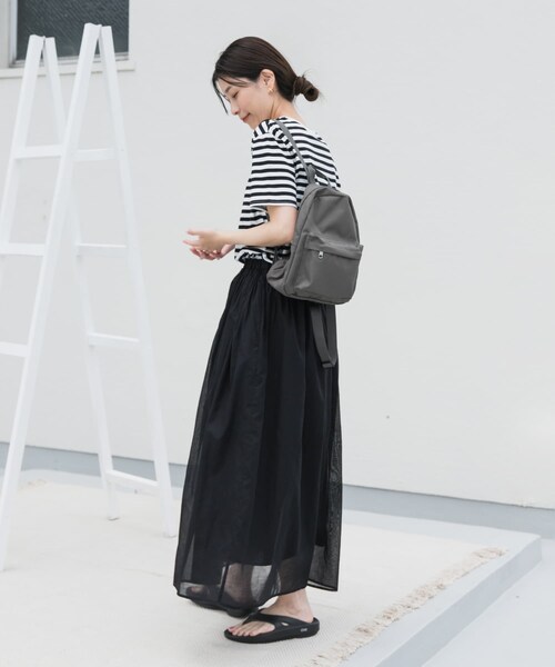 URBAN RESEARCH DOORS(アーバンリサーチドアーズ)の「『UR TECH』ボイルカットドッキングワンピース(ワンピース・レディース・BORDER/PINK/CHARCOAL・M)」の10枚目の写真