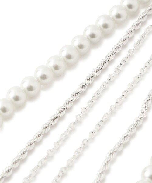 VIS（ビス）の「ガラスパール3連ネックレス（ネックレス・レディース・ゴールド/シルバー・F）」の10枚目の写真