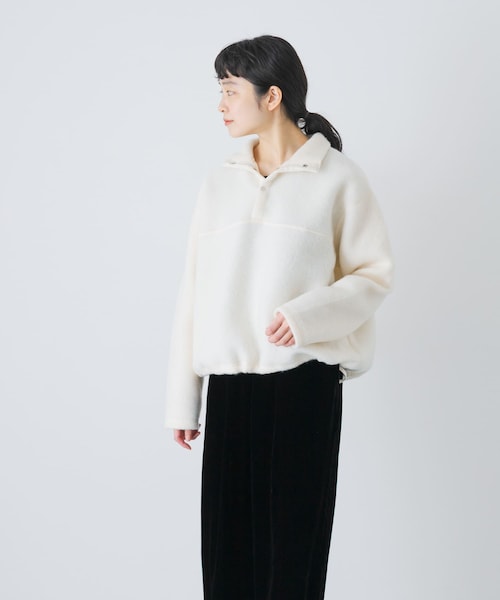 かぐれ（カグレ）の「ウールコットンフリースプルオーバー（その他トップス・レディース・OFF/BLACK・Free）」の7枚目の写真