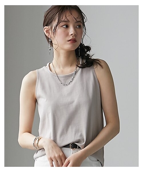 nissen（ニッセン）の「大きいサイズ　タンクトップ　miclat（キャミソール・レディース・グレージュ/黒/キャメルオレンジ/オフホワイト・L/LL/3L/4L/5L/6L/8L/10L）」の17枚目の写真