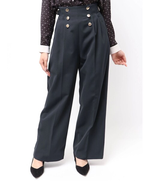 TONAL（トーナル）の「マリンサイドベルトワイドパンツ（その他パンツ・レディース・オフホワイト/ネイビー/ベージュ・S/M）」の2枚目の写真