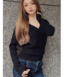 RESEXXY | カシュクールニットトップス(ニット/セーター)