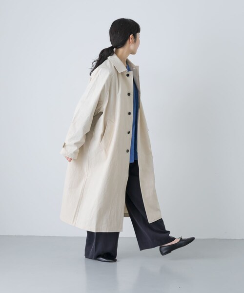 かぐれ(カグレ)の「コットンバルコート(ステンカラーコート・レディース・IVORY/BEIGE/BLACK・Free)」の6枚目の写真