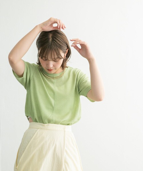 KBF(ケイビーエフ)の「サイドオープンカットソー(Tシャツ/カットソー・レディース・BLUE/L.GREEN/BROWN・one)」の19枚目の写真