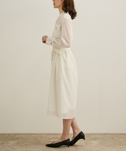 ROPE'（ロペ）の「【洗える】サファリシャツドレス（シャツワンピース・レディース・オフホワイト/ブラウン・36/38）」の21枚目の写真