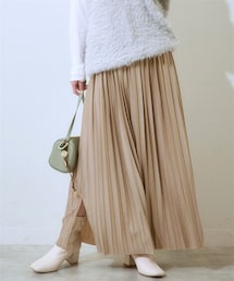 nissen | ベロアプリーツロング丈スカート＜大きいサイズ有＞(スカート)