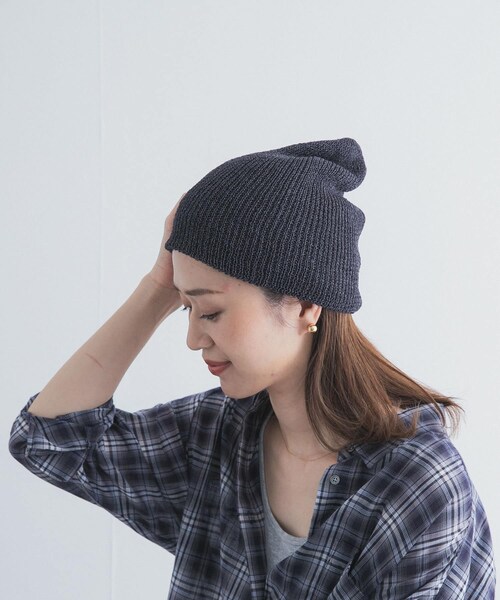 URBAN RESEARCH DOORS（アーバンリサーチドアーズ）の「和紙ビーニー（ニットキャップ/ビーニー・レディース・NATURAL/CHARCOAL・One）」の3枚目の写真