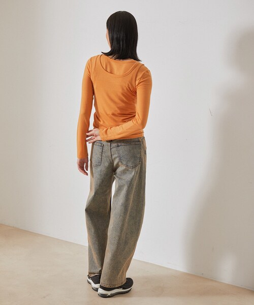 NERGY（ナージー）の「【SET】カシミアシルクレイヤードトップス（アンサンブル・レディース・ブラック/オフホワイト/ラベンダー/オレンジ・F）」の11枚目の写真