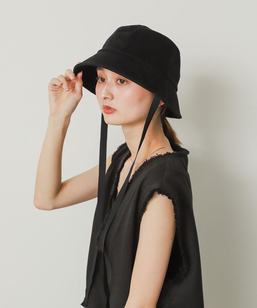 SENSE OF PLACE by URBAN RESEARCH(センスオブプレイスバイアーバンリサーチ)の「コットンツイルリボンバケットハット(ハット・レディース・IVORY/BLACK・One/one)」の18枚目の写真