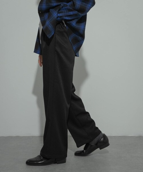 SENSE OF PLACE by URBAN RESEARCH（センスオブプレイスバイアーバンリサーチ）の「『セットアップ対応』ウールライクダブルタックワイドパンツ（その他パンツ・メンズ・BLACK/CHARCOAL/GREIGE/NAVY・S/M/L）」の16枚目の写真