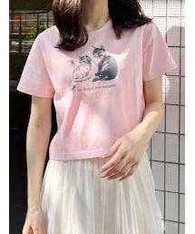MERCURYDUO | CATプリントリボンTシャツ(Tシャツ/カットソー)