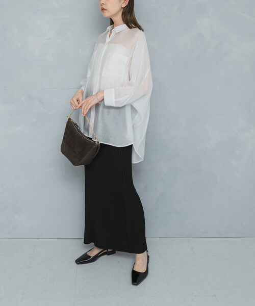 URBAN RESEARCH ROSSO（アーバンリサーチロッソ）の「アセテートシアードルマンシャツ（シャツ/ブラウス・レディース・MAUVE PINK/OFF WHITE・FREE）」の6枚目の写真