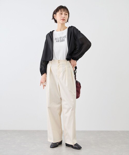 ROPE' PICNIC(ロペピクニック)の「タックデザインチノパンツ/UVカット(チノパンツ・レディース・オフホワイト/ベージュ/カーキ・L/M)」の16枚目の写真