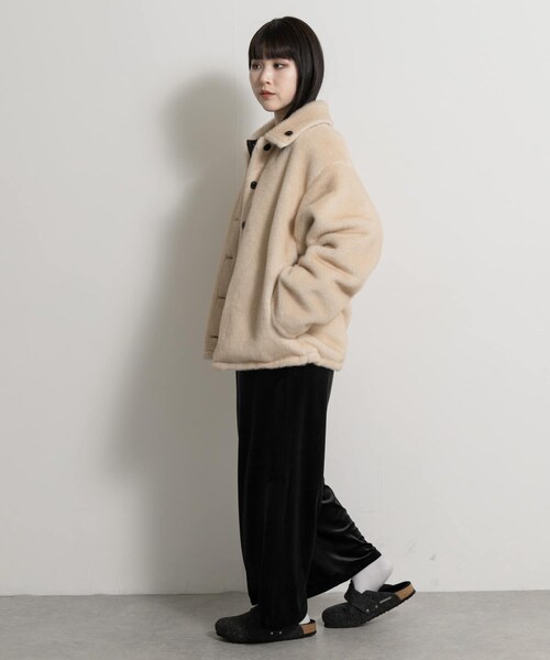 THE GOODLAND MARKET（ザグッドランドマーケット）の「&her　Reversible Fur Blouson（テーラードジャケット・レディース・BLACK/BROWN・Free）」の8枚目の写真