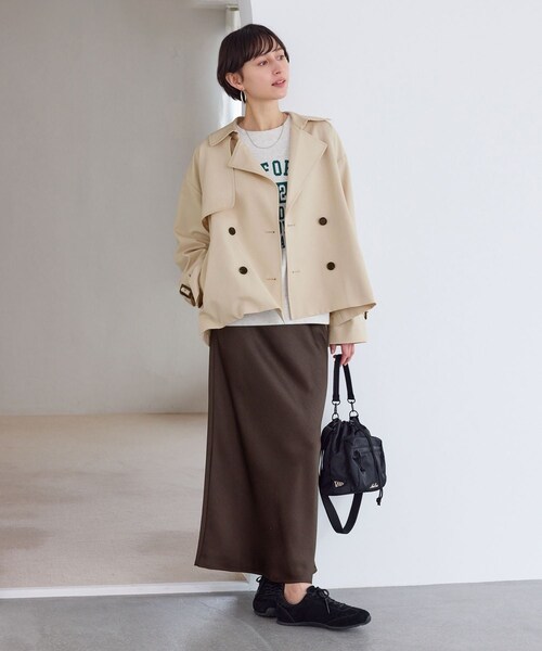 ROPE' PICNIC（ロペピクニック）の「ショート丈トレンチコート/撥水・花粉ガード（トレンチコート・レディース・ベージュ/カーキ/ネイビー・F）」の5枚目の写真