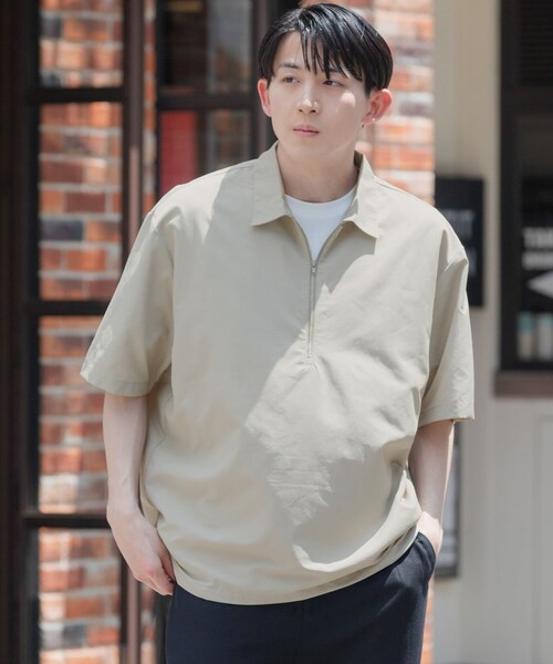 ITEMS URBANRESEARCH（アイテムズ アーバンリサーチ）の「『UVカット』クールタッチナイロン ハーフジップ プルオーバーシャツ（シャツ/ブラウス・メンズ・BLK/OFF/KHK・M/L）」の22枚目の写真