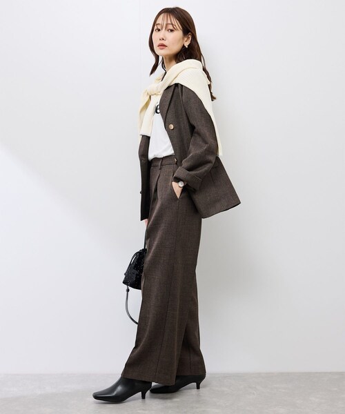 ROPE' PICNIC(ロペピクニック)の「スリートーンツイードワイドパンツ/セットアップ対応(スラックス・レディース・チャコール/ダークブラウン・L/M/S)」の18枚目の写真