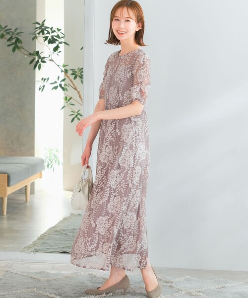 URBAN RESEARCH ROSSO（アーバンリサーチロッソ）の「kaene　配色レースエプロンドレス（ワンピース・レディース・pink beige/navy/purple・36/38）」の7枚目の写真