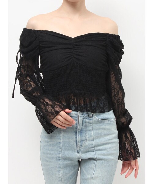 RESEXXY（リゼクシー）の「レイヤードオフショルブラウス（シャツ/ブラウス・レディース・ホワイト/ブラック/オレンジ・F）」の3枚目の写真