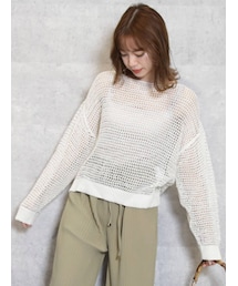 dazzlin | ラメ混メッシュニットトップス(ニット/セーター)