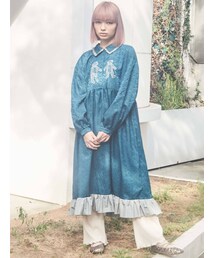 merry jenny | ロングbearジャガードシャツワンピース(ワンピース)